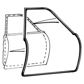 C0ab-5420530-pr Carpenter Pair - Front Door Seal Kit 1960-62 Ford 4-door Sedan And Station Wagon