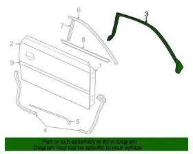 3r3z-6320557-aa Ford New Front Left Upper Door Weatherstrip Mustang Coupe 94-04 #3