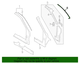 8s4z-6351822-a Ford Genuine Weather-strip On Body #2