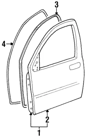 F58z-1620531-a Ford Genuine Door Weather-strip