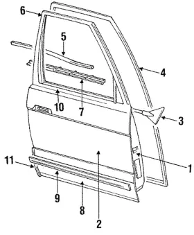 10271744 Gm Genuine Rear Side Door Abv Belt Front Sealing Strip Assembly