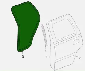15244247 Gm New Genuine Rear Side Door Weatherstrip Oem