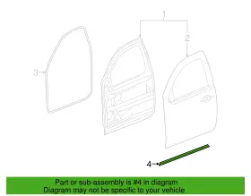 20835968 Gm Genuine Driver Side Front Door Lower Auxiliary Weatherstrip