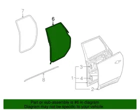 20929650 Gm Genuine Passenger Side Rear Door Weatherstrip #3