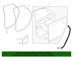 20944485 Gm Genuine Passenger Side Rear Door Auxiliary Weatherstrip #2