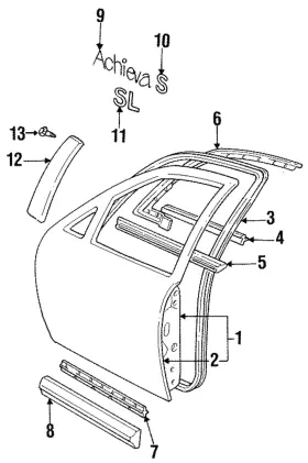 22587903 Gm Genuine Sealing Strip Assembly-front S/d Wdo Otr Black With Brigt