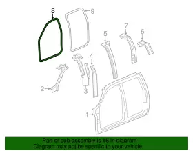 22766400 Gm Genuine Driver Side Front Door Weatherstrip #2