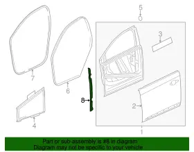 23189575 Gm Genuine Driver Side Front Door Auxiliary Weatherstrip #2