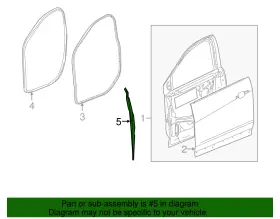 23198124 Gm Genuine Front Passenger Side Door Auxiliary Weatherstrip #2