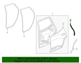 23236799 Gm Genuine Rear Driver Side Door Auxiliary Weatherstrip #2