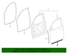 23253589 Gm Genuine Passenger Side Front Door Lower Auxiliary Weatherstrip #3