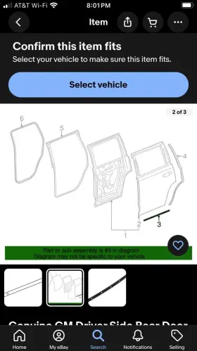 23253592 Gm Genuine Driver Side Rear Door Lower Auxiliary Weatherstrip #3 23253592 Gm Genuine Driver Side Rear Door Lower Auxiliary Weatherstrip #3