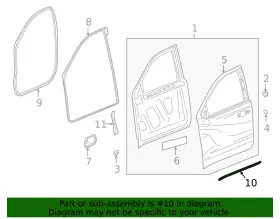 23377361 Gm Genuine Front Passenger Side Door Lower Auxiliary Weatherstrip #3