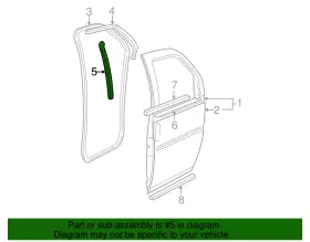 25867740 Gm Genuine Side Door Auxiliary Weather Strip #3