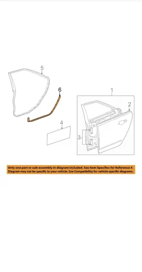 25948404 Gm Genuine Driver Side Rear Door Lower Weatherstrip