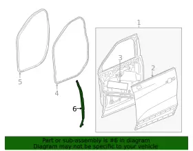 42440820 Gm Genuine Front Driver Side Door Auxiliary Weatherstrip #2