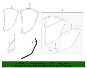 84028334 Gm Genuine Rear Driver Side Door Lower Auxiliary Weatherstrip #2