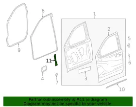 84050205 Gm Genuine Front Driver Side Door Auxiliary Weatherstrip #3