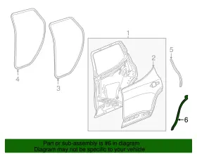 84102020 Gm Genuine Rear Driver Side Door Below Belt Auxiliary Weatherstrip #3