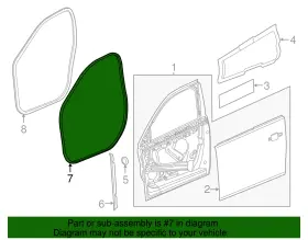 84218974 Gm Genuine Front Passenger Side Door Weatherstrip #2