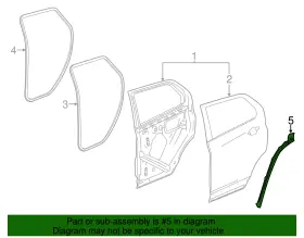 84769031 Gm Genuine Rear Driver Side Door Below Belt Auxiliary Weatherstrip #3 84769031 Gm Genuine Rear Driver Side Door Below Belt Auxiliary Weatherstrip #3