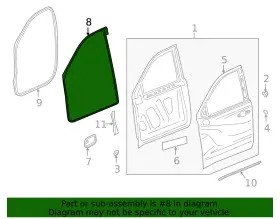 85530937 Gm Genuine Front Passenger Side Door Weatherstrip #3