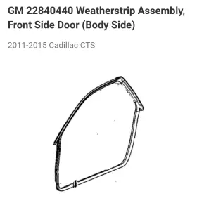 22840440 Gm Genuine Parts Weatherstrip Assembly Door Seal For 2011 - 2015 Cadillac Cts Gm# 22840440 Gm Genuine Parts Weatherstrip Assembly Door Seal For 2011 - 2015 Cadillac Cts Gm#