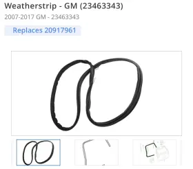 23463343 Gmc New Oem Lift-gate Weatherstrip - Gm 2007-2017 Acadia