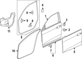 72310-3w0-a01 Honda Genuine Door Weather-strip