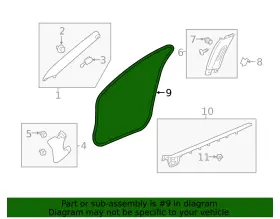 72315-tbg-a01 Honda Genuine Surround Weather-strip #2