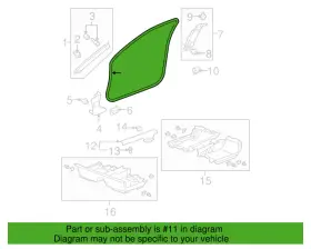 72350-ta5-a02 Honda Left Front Door Weather Strip For 08-12 Accord Sedan Genuine