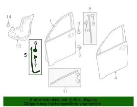 72364-t7w-a01 Honda Genuine Door Seal #2