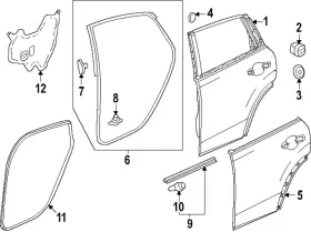 72810-3w0-a01 Honda Genuine W Strip R Rear Dr