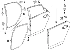 72850-30a-a01 Honda Genuine W Strip L Rear Dr