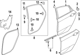 72850-t43-j01 Honda Genuine Door Weather-strip