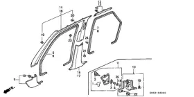 Honda 72855-sm5-013zb Genuine Seal L Rear Door Opening Nh89l Palmy Gray