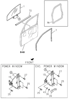 8-97304-395-1 Honda Genuine Weatherstrip Front Door