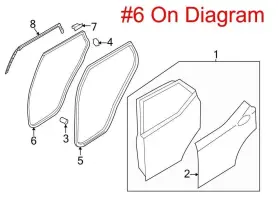 831404z000 Hyundai New Oem Rear Right Door Mounted Weatherstrip For Santa Fe Sport 13-18 #2