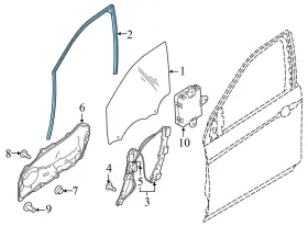 Lr079521 Land Rover Discovery Sport Hse L550 - Door Window Glass Channel / Seal #3