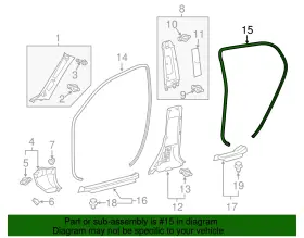 62331-76012 Lexus Genuine Weather-strip On Body #2
