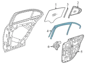2057355300 Mercedes-benz 2015 C400 - Rear Left Door Window Glass Channel / Seal #3