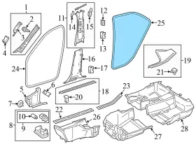 2126970151 Mercedes-benz 2010-2014 E550 - Rear Door Seal / Weather Stripping Inner #3