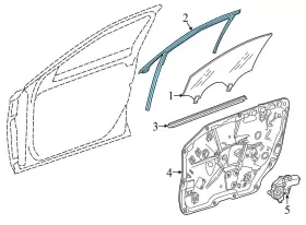 2227250125 Mercedes-benz 2018-2019 S560 - Front Left Door Guide / Window Seal #3