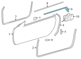 2307200524 Mercedes-benz 2009-2012 Sl63 Amg - Front Left Exterior Door Gasket / Window Seal #3