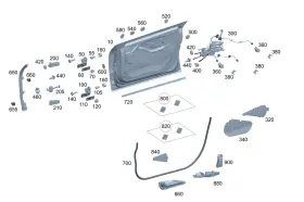 295-720-23-00 Mercedes-benz Genuine Seal Driver Door