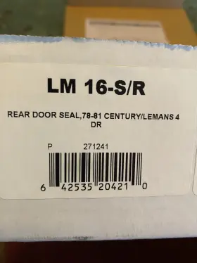Lm16sr Metro Moulded Parts 78-81 Buick Century Lemans Rear Door Weather Strip Kit New #j Lm16sr Metro Moulded Parts 78-81 Buick Century Lemans Rear Door Weather Strip Kit New #j