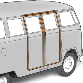 241841823a Mid America Motorworks 334209 1956-1967 Vw Bus Cargo Side Door Seal 9pc Weatherstrip Set