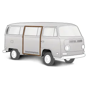 211843792b Mid America Motorworks 353218 1968-1979 Vw Bus Rh Sliding Door Rubber Seal German Made