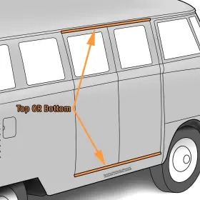 211841821 Mid America Motorworks 381-467 1950 1963 Vw Bus Side Cargo Door Seal Top Bottom Rubber Each