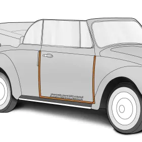 Mid America Motorworks 384-634 1950-1979 Vw Beetle Convertible Door Weatherstrip Rh Usa Made 151831722d